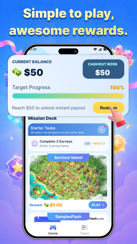 Rewlo Rust points progress and game tasks screen